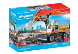 PLAYMOBIL ACTION HEROES - PELLE MÉCANIQUE AVEC OUVRIER ET ACCESSOIRES #71749 (0425)